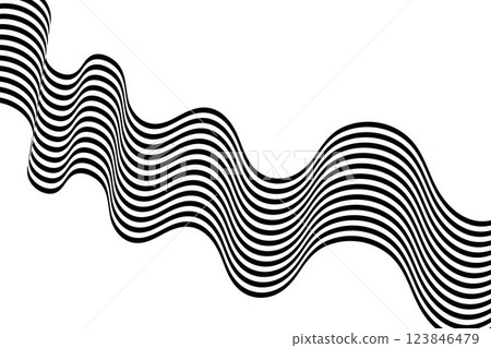 Abstract stripes of black and white waves. Background of wave lines of optical art. Eps 10 123846479