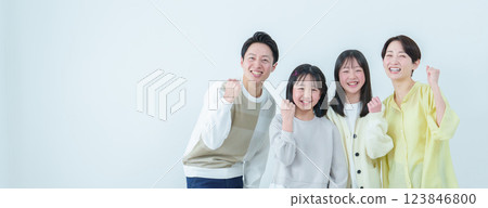 Parents and children doing a fist pump Family Parents and children doing a fist pump Family 123846800