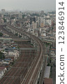 Curved railway line 123846914