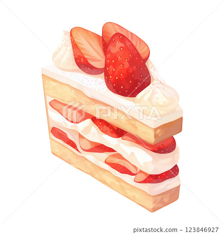 上面有草莓的脆餅插圖 123846927