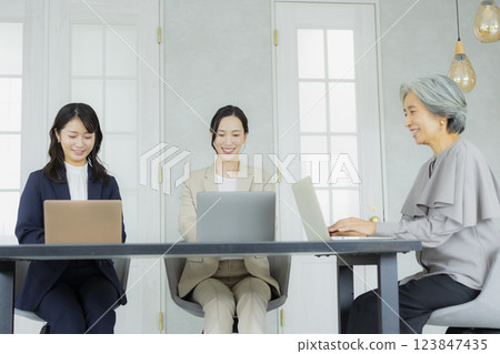 灰髮女性商業團隊 灰髮女性商業團隊 123847435