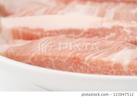 Close-up of pork belly (neck) Close-up of pork belly (neck) 123847512