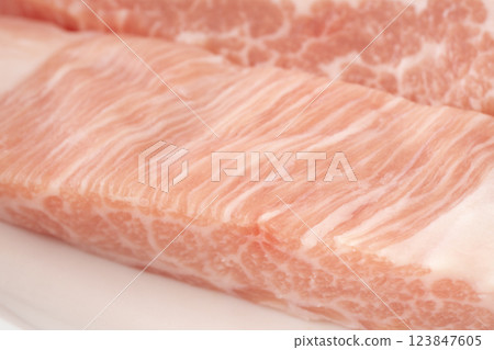 五花肉（豬頸肉）特寫 123847605