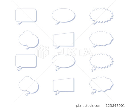 Speech bubble set (dull color & drop shadow blue) Speech bubble set (dull color & drop shadow blue) 123847901