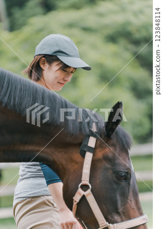 horse, female, lady 123848114