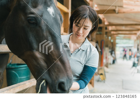 horse, female, lady 123848165