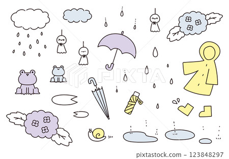 雨季的插圖集 123848297