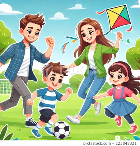 Multinational children playing soccer 123848321