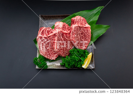 牛菲力牛排,鳥瞰圖 牛菲力牛排,鳥瞰圖 123848364