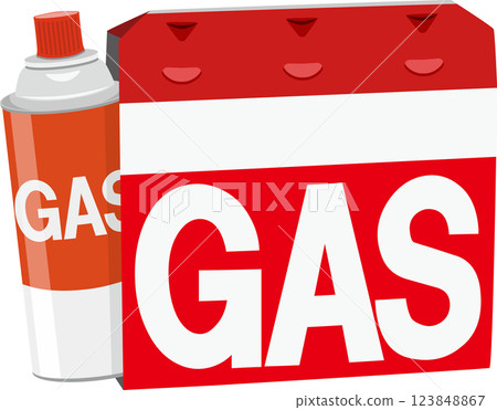 Cassette gas bottle with packaging 123848867