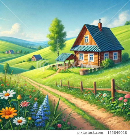 Overseas countryside landscape 123849018