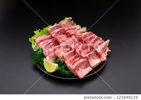 Domestic Japanese Black Beef Belly for Yakiniku Domestic Japanese Black Beef Belly for Yakiniku 123849129
