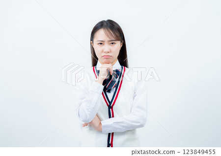 Suffering girls high school students Suffering girls high school students 123849455
