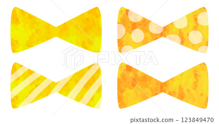 黃色和橙色的絲帶插畫向量素材 123849470