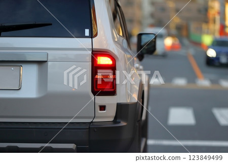 Car tail lights 123849499