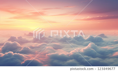 Vanilla Sky Sunset Clouds Pastel Colored Sky 123849677