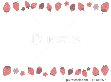 Cute strawberry frame in dull colors 123849730