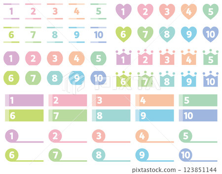 Number icon set 02 Number icon set 02 123851144