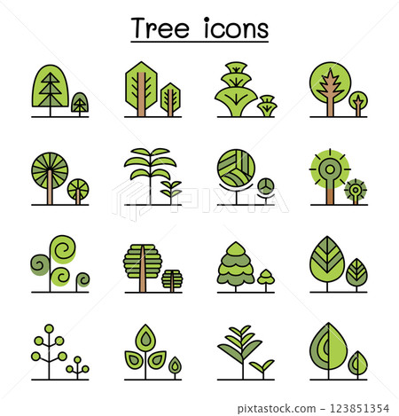 Tree, forest , park icon set 123851354