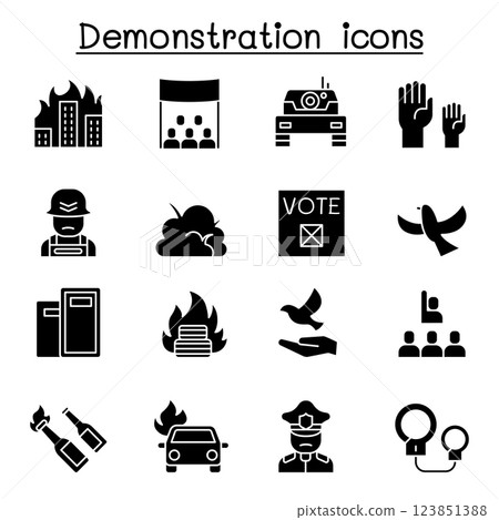 Business war icon set in glyph style Business war icon set in glyph style 123851388