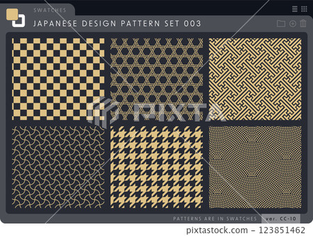 Seamless Japanese pattern set series 003. Seamless Japanese pattern set series 003. 123851462
