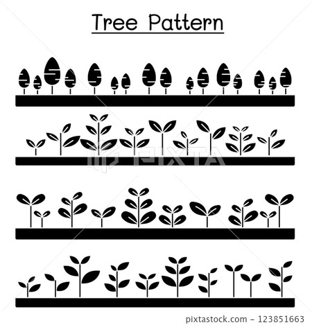 Little Tree pattern Landscape , shrub background vector llustration graphic design in glyph style 123851663