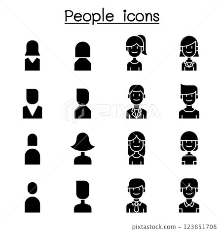 People, User icon set in glyph style People, User icon set in glyph style 123851708