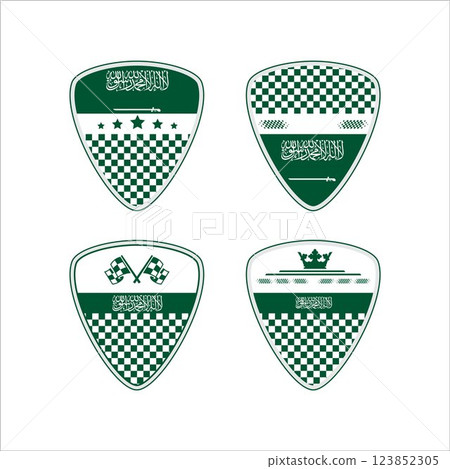 Saudi Arabia sport racing flags flat Saudi Arabia sport racing flags flat 123852305