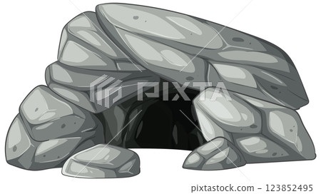 Rocky Cave Entrance Illustration Rocky Cave Entrance Illustration 123852495