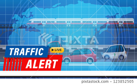Live Traffic Alert Illustration Live Traffic Alert Illustration 123852505