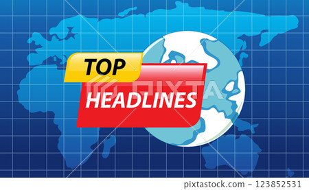 Global News Headlines Illustration 123852531
