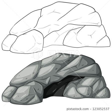 Vector Illustration of Rock Formations 123852537