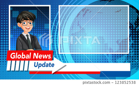 Animated Global News Broadcast Template 123852538