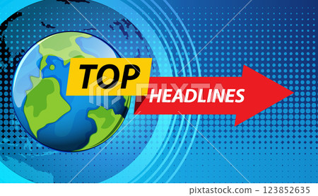 Global News Headlines Vector Illustration 123852635