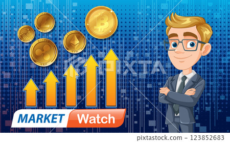 Cryptocurrency Market Growth Illustration Cryptocurrency Market Growth Illustration 123852683