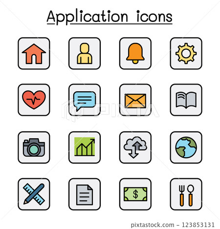 Application icon set in colorline style 123853131