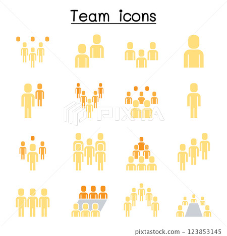 People icon set in flat color style People icon set in flat color style 123853145