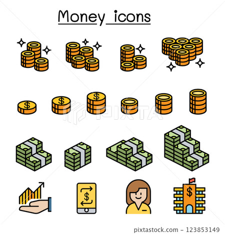 Money ,Banking and Financial icon set in thin line stlye Money ,Banking and Financial icon set in thin line stlye 123853149