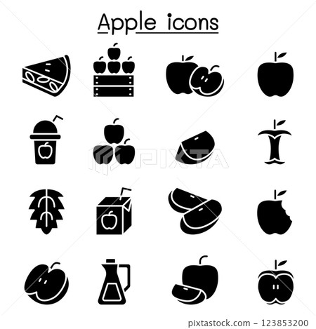 Apple icon set in glyph style 123853200