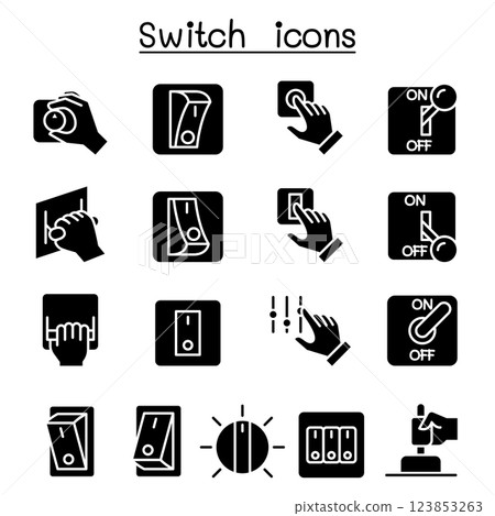 Switch icon set in glyph style 123853263