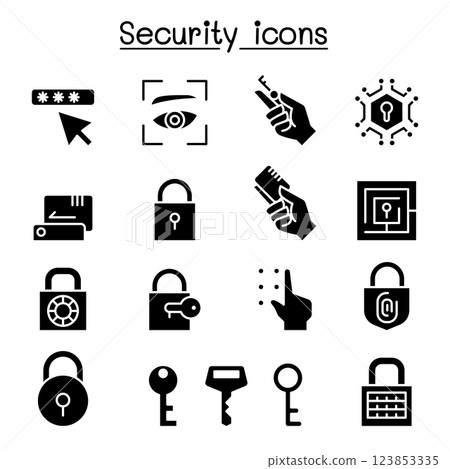 Security icon set in glyph style 123853335