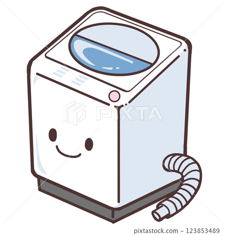 可愛的洗衣機插圖 可愛的洗衣機插圖 123853489
