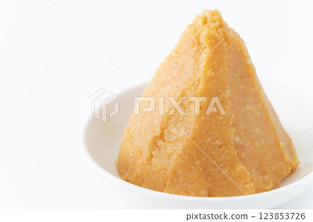 Rice miso (white) served on a plate 123853726