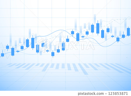 Business candle stick graph chart of stock market investment trading on white background design. Bullish point, Trend of graph. Vector illustration 123853871