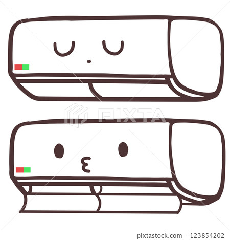 Cute air conditioner illustration 123854202