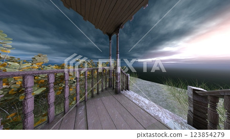 house at the tip of the island 123854279