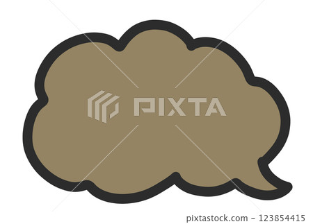 Brown simple cloudy speech bubble Brown simple cloudy speech bubble 123854415
