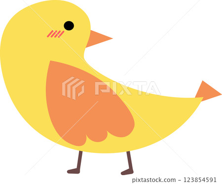 cute yellow duck isolated on white background 123854591