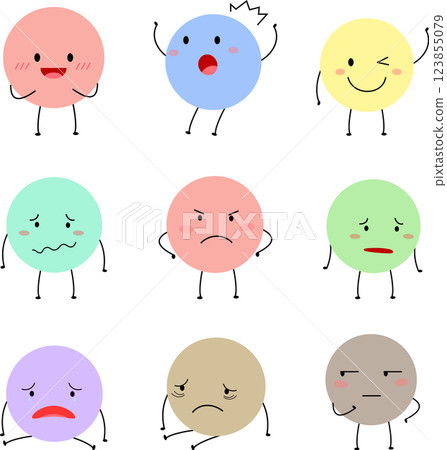cartoon characters with different faces cartoon characters with different faces 123855079