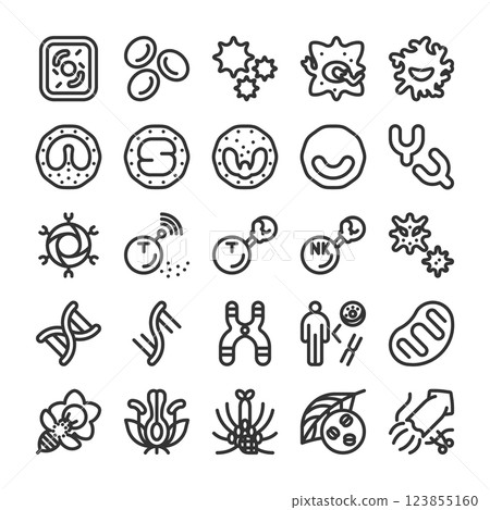 生物科學生物學圖標集 123855160